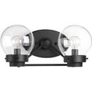 Progress Lighting Black 60W 2-Light Candelabra E-12 Incandescent Vanity Fixture 
