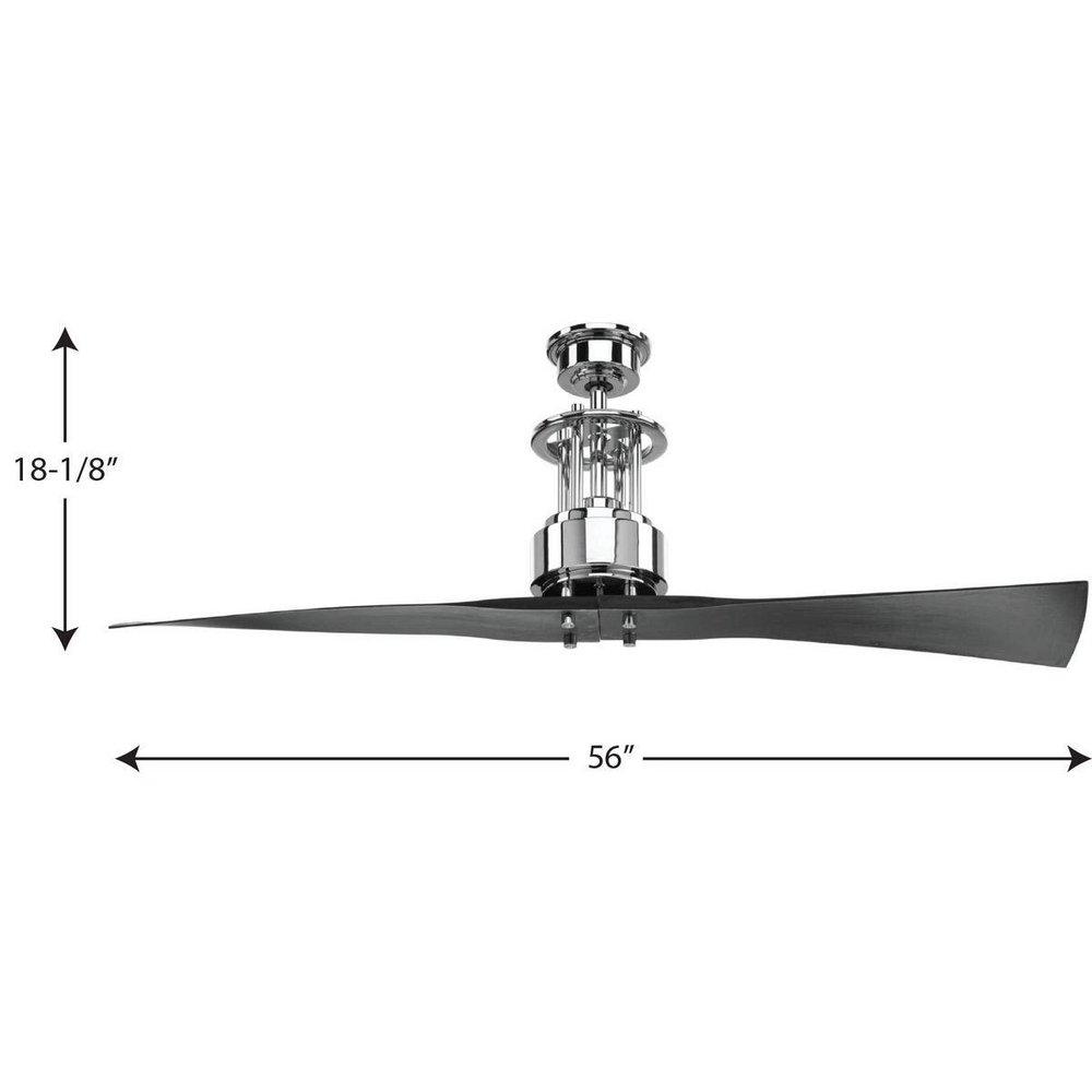 Progress Lighting Polished Chrome 2 -Blade Ceiling Fan with 56 in. Blade Span 