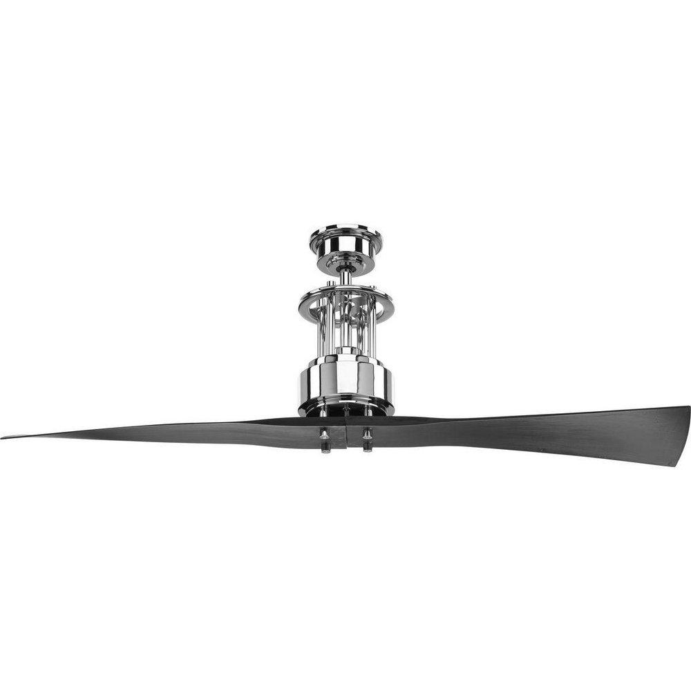 Progress Lighting Polished Chrome 2 -Blade Ceiling Fan with 56 in. Blade Span 