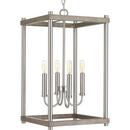 Progress Lighting Brushed Nickel 240W 4-Light Candelabra E-12 Incandescent Pendant 