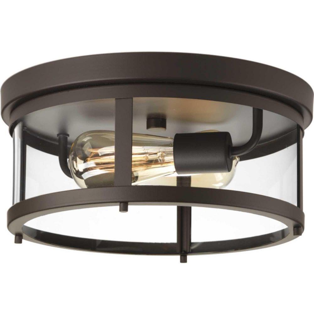 Progress Lighting Antique Bronze 75W 2-Light Medium E-26 Incandescent Outdoor Ceiling Fixture 