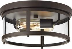 75W 2-Light Medium E-26 Incandescent Outdoor Ceiling Fixture in Antique Bronze