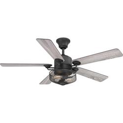 54 in. 5-Blade Indoor Ceiling Fan with LED Light in Gilded Iron