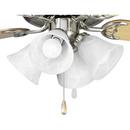 40W 4-Light LED Ceiling Fan Light Kit with White Alabaster Glass in Brushed Nickel