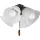 Progress Lighting Antique Bronze 40W 4-Light Medium E-26 LED Ceiling Fan Light Kit with Alabaster