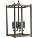 Progress Lighting Antique Bronze 240W 4-Light Candelabra E-12 Incandescent Pendant 