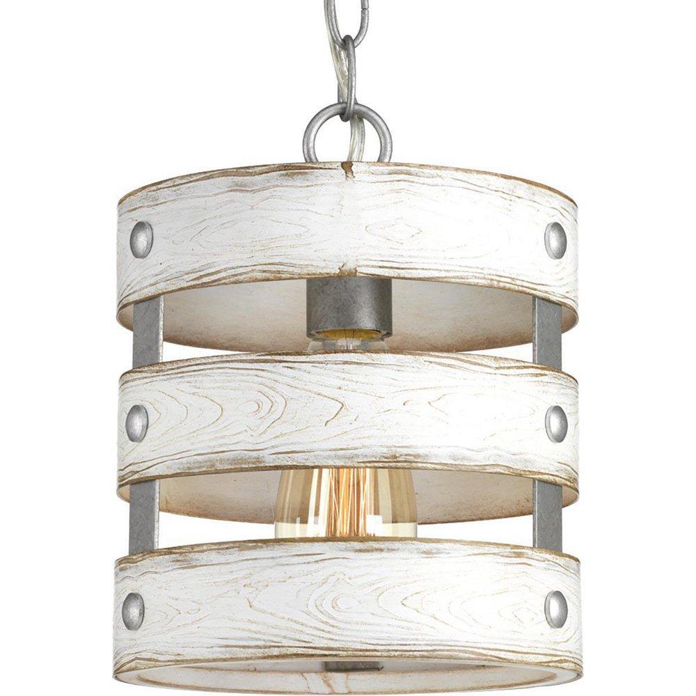Progress Lighting Galvanized 8-1/2 in. 75W 1-Light Incandescent Mini Pendant 