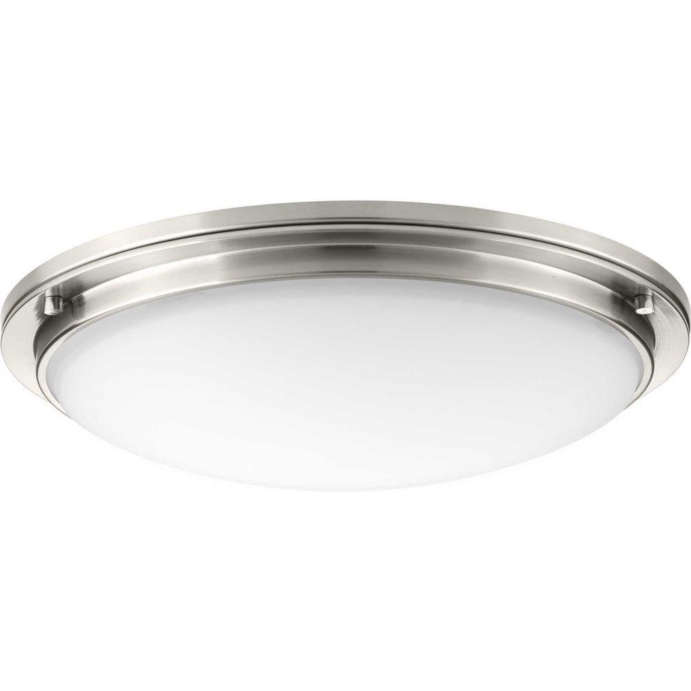 Progress Lighting Brushed Nickel 21 in. 41W 120/277V 3000 Kelvin 2550 Lumens LED Flush Mount Ceiling Fixture 