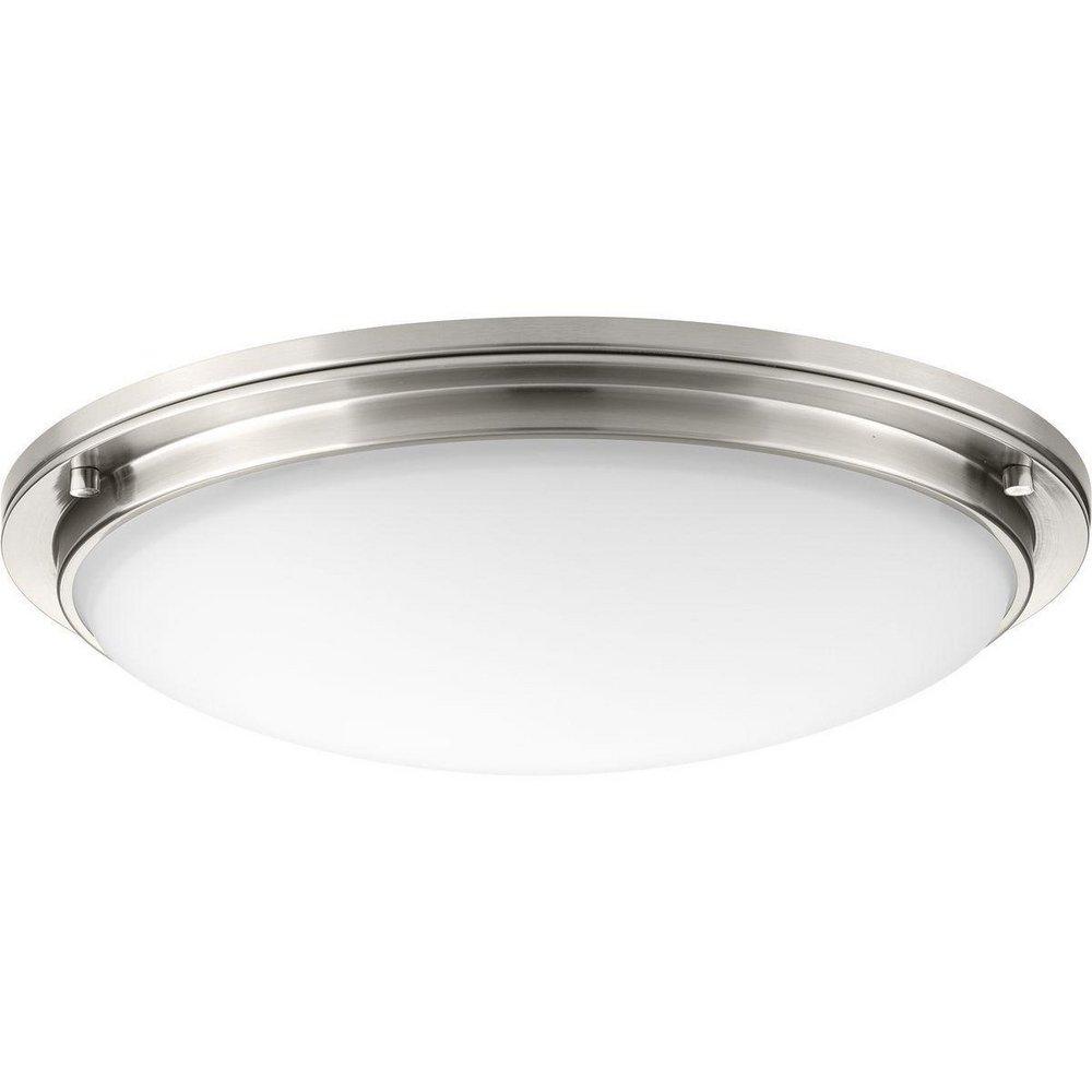 Progress Lighting Brushed Nickel 21 in. 41W 120/277V 3000 Kelvin 2550 Lumens LED Flush Mount Ceiling Fixture 