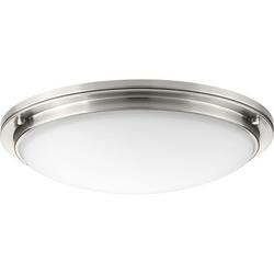 21 in. 41W 120/277V 3000 Kelvin 2550 Lumens LED Flush Mount Ceiling Fixture in Brushed Nickel