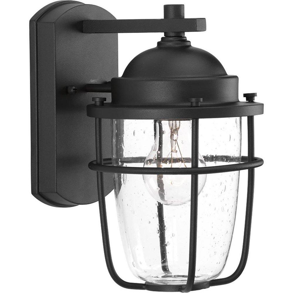 Progress Lighting Black 100W 1-Light Medium E-26 Incandescent Outdoor Wall Sconce 