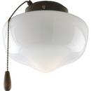 10W 1-Light LED Ceiling Fan Light Kit with White Opal Glass in Antique Bronze
