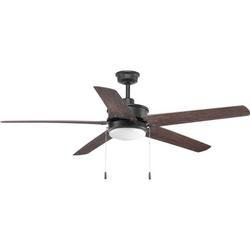60 in. 5-Blade Ceiling Fan with LED Light in Forged Black