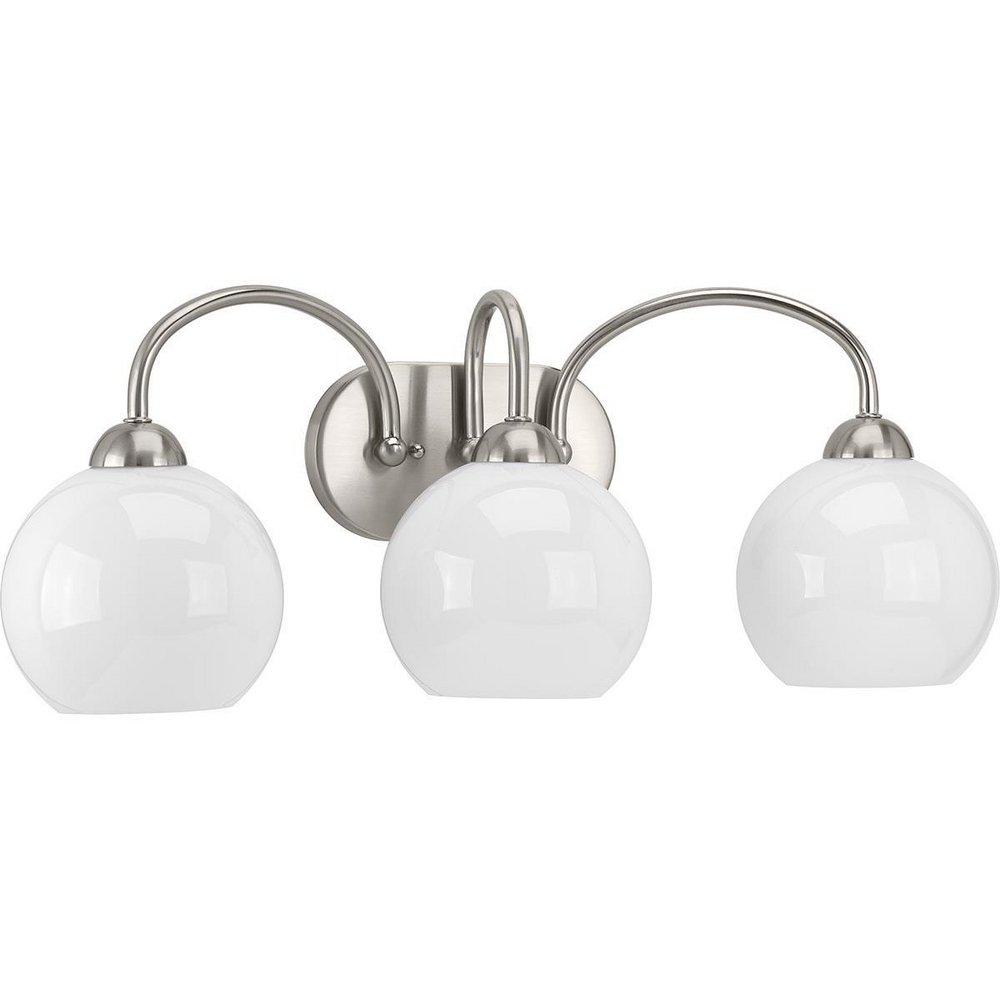 Progress Lighting Brushed Nickel 75W Medium Vanity Fixture in Brushed Nickel 