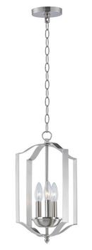 60W 3-Light Candelabra E-12 Incandescent Chandelier in Satin Nickel