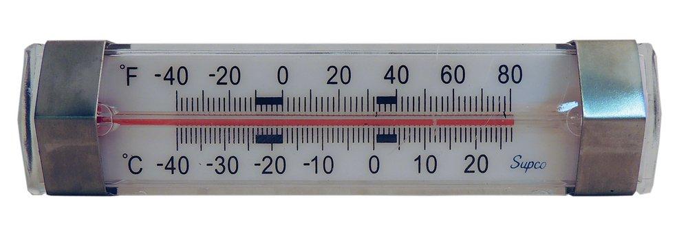 Supco Silver Freezer and Refrigerator Thermometer 