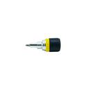 Klein Tools Yellow 6-in-1 Ratcheting Stubby Steel Screwdriver in Yellow and Black 