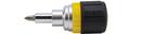 1/4 - 5/16 in. 6-in-1 Ratcheting Stubby Steel Screwdriver in Yellow and Black