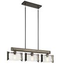 60W 3-Light Medium Linear Chandelier in Olde Bronze