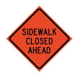 48 x 48 in. Sidewalk Closed Mesh Sign in Orange