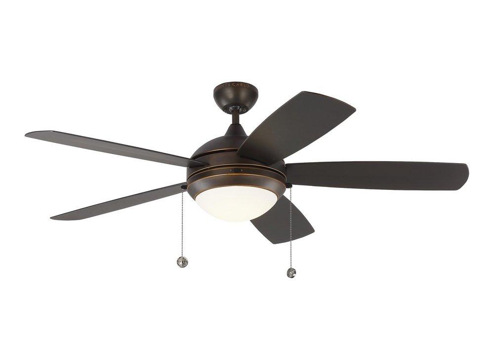 Visual Comfort & Co. Fan Roman Bronze 60W 5-Blade Outdoor Ceiling Fan with 52 in. Blade Span and Led Light 