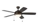 Visual Comfort & Co. Fan Roman Bronze 60W 5-Blade Outdoor Ceiling Fan with 52 in. Blade Span and Led Light 