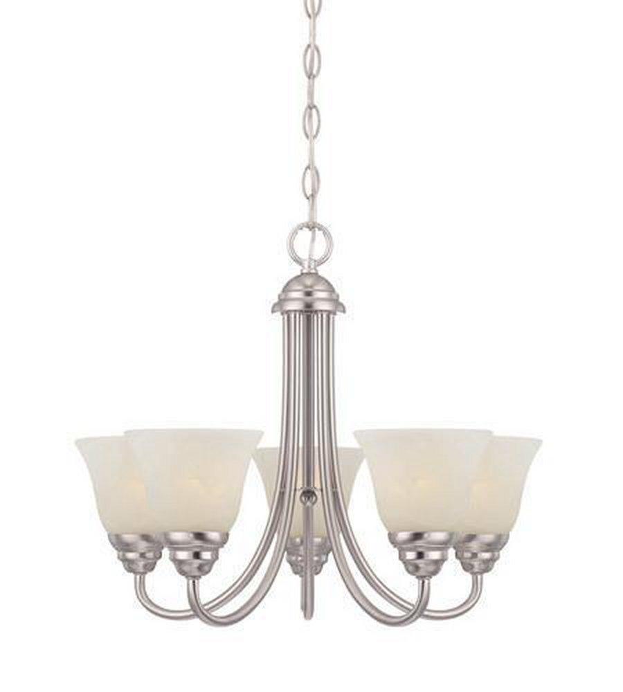Designers Fountain Satin Platinum 100W 5-Light Chandelier 