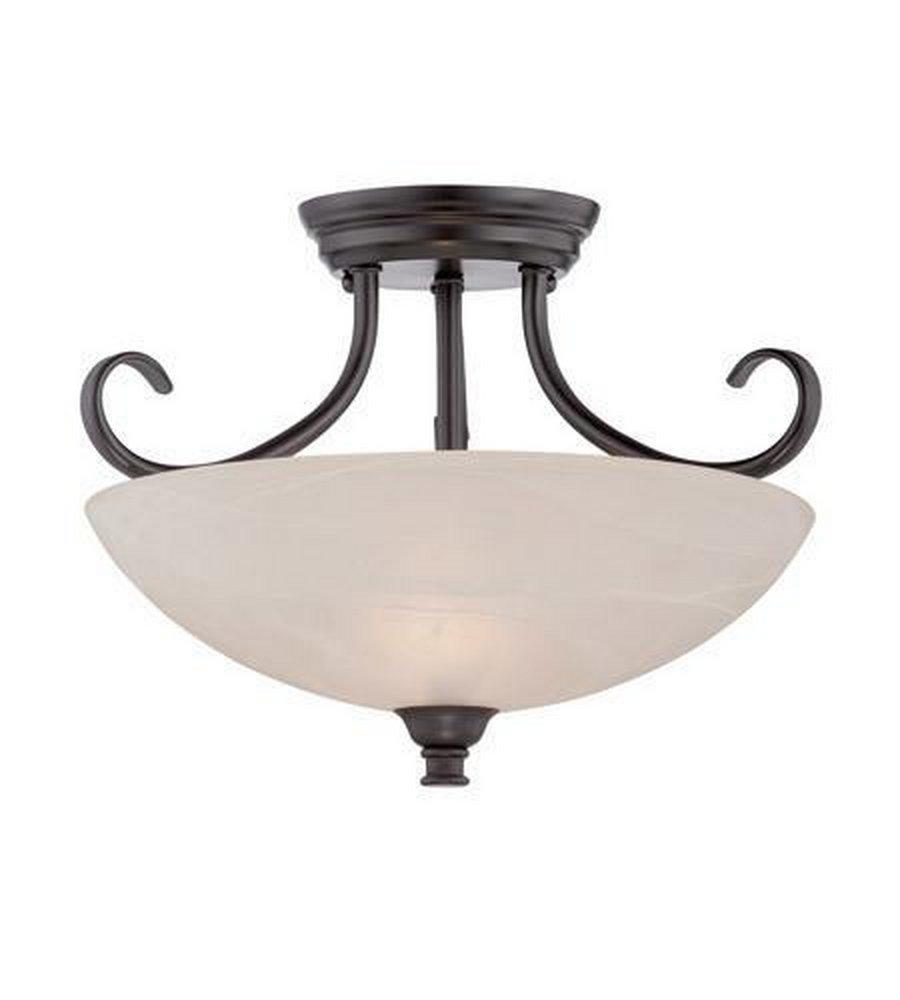 Designers Fountain Oil Rubbed Bronze 100W 2-Light Semi-Flush Mount Ceiling Fixture 