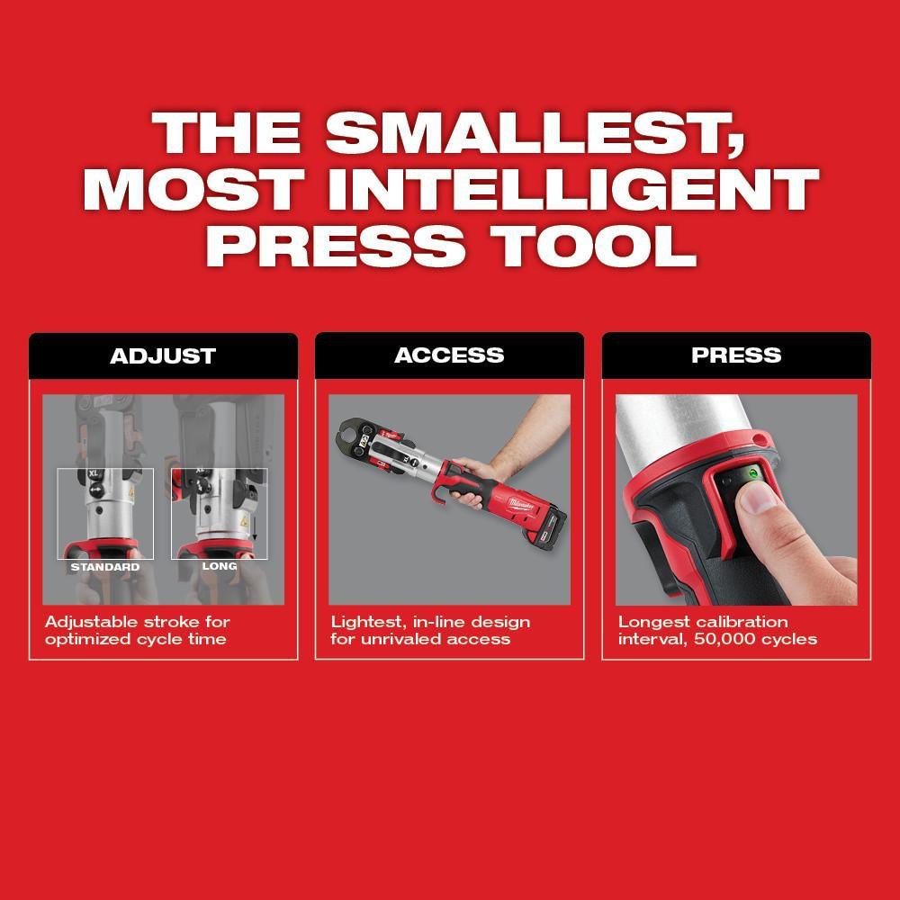 Milwaukee&reg; Red 0.5 - 2 x 18-5/16 in. Battery Press Tool Kit 