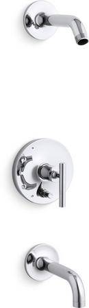 KOHLER Polished Chrome Single Handle Bathtub & Shower Faucet in Vibrant&reg; Brushed Moderne Brass (Trim Only) 