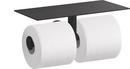Wall Mount Covered Double Toilet Tissue Holder in Matte Black