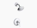 2.5 gpm 1-Function Wall Mount Shower Trim Set with Push-Button Diverter and Single Lever Handle (Less Showerhead) in Polished Chrome