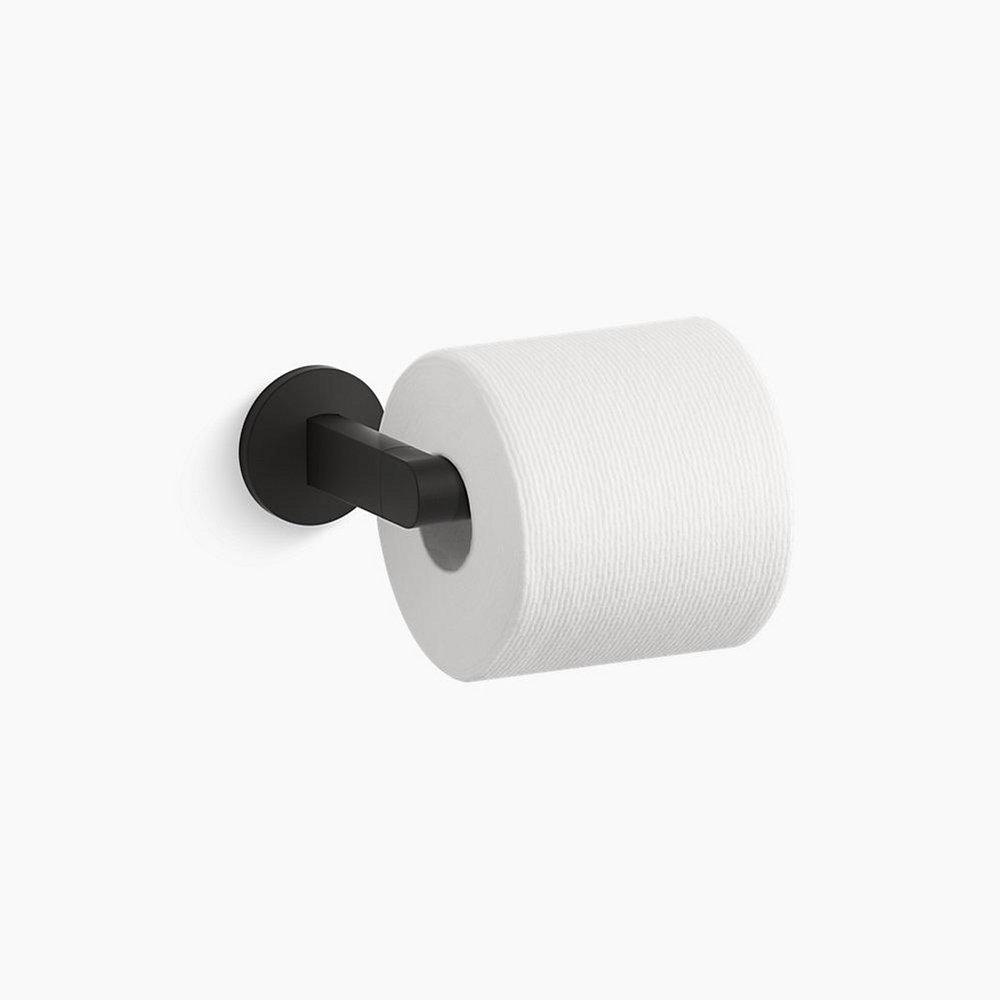 KOHLER Matte Black Wall Toilet Tissue Holder 