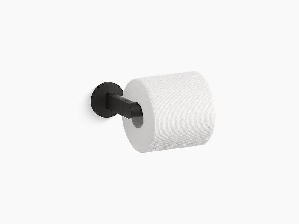 KOHLER Matte Black Pivoting Toilet Tissue Holder 