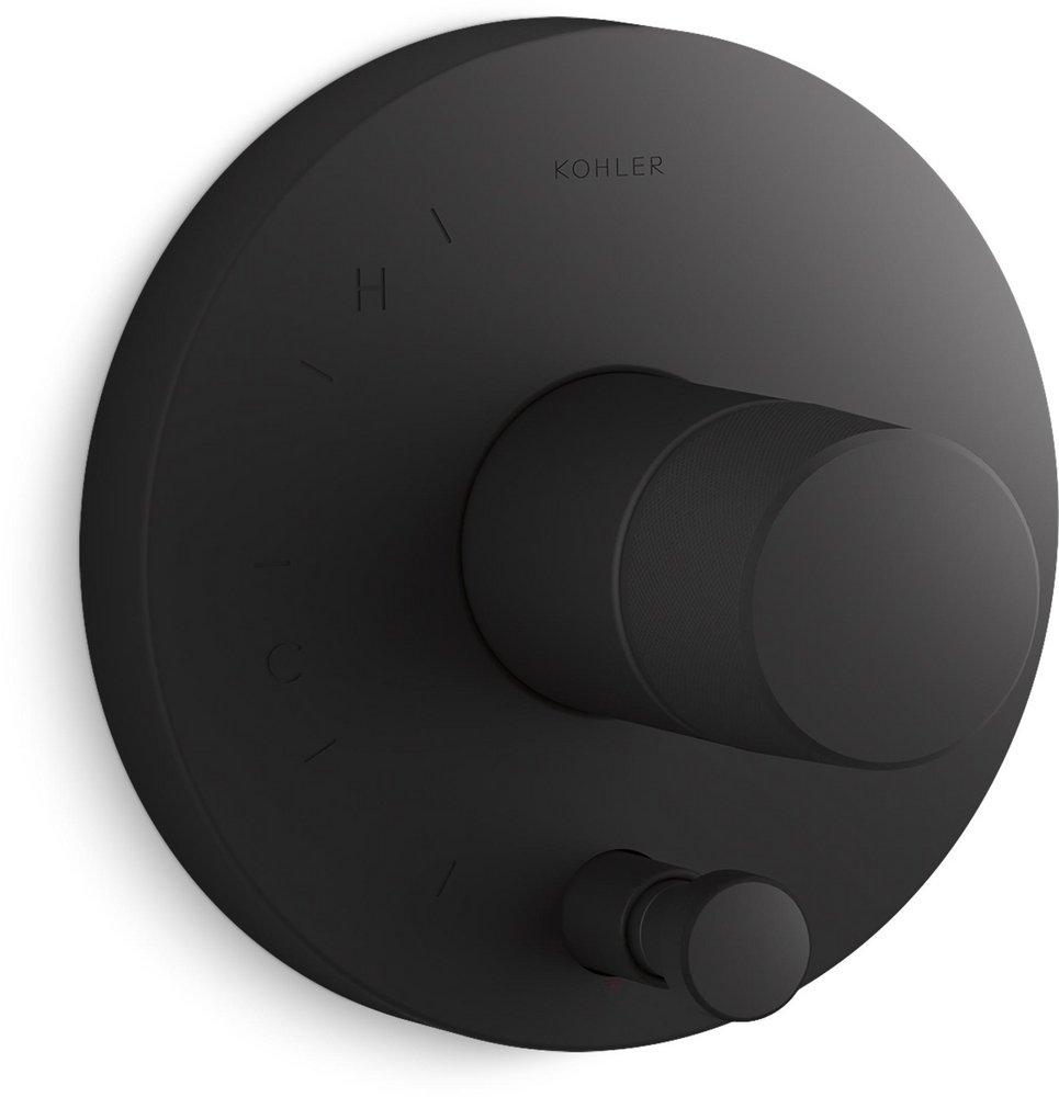 KOHLER Matte Black Single Handle Single Function Bathtub & Shower Faucet Trim Only 