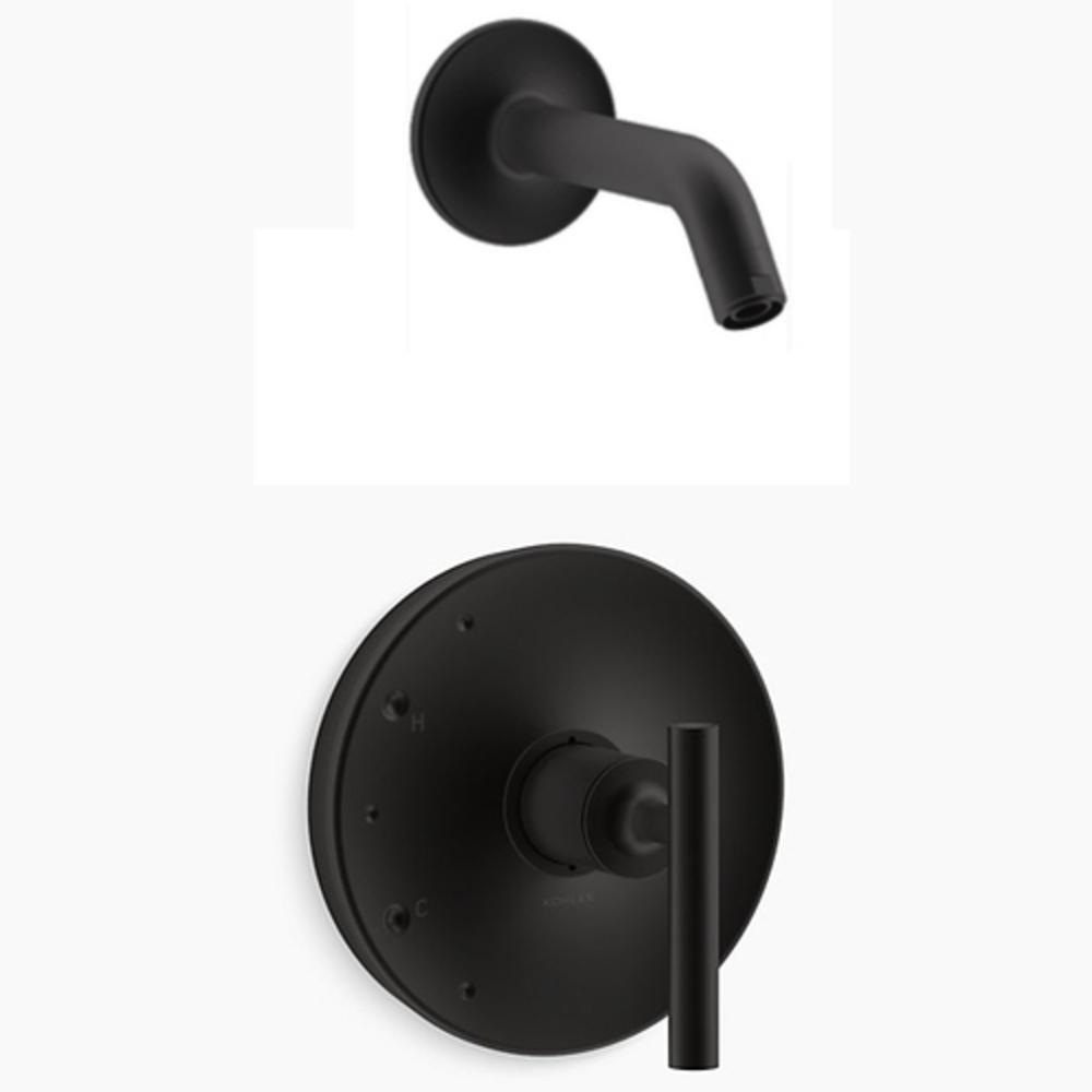 KOHLER Matte Black Single Handle Shower Faucet (Trim Only) 