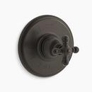 KOHLER Oil Rubbed Bronze Tub and Shower Pressure Balancing Valve Trim with Metal Single Cross Handle (Less Diverter) 