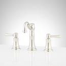 Two Handle Widespread Bathroom Sink Faucet with Brass Pop-Up in Polished Nickel