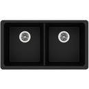 Elkay Black 33 x 18-1/2 in. No Hole Composite Double Bowl Undermount Kitchen Sink 