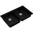 33 x 18-1/2 in. No Hole Composite Double Bowl Undermount Kitchen Sink in Black