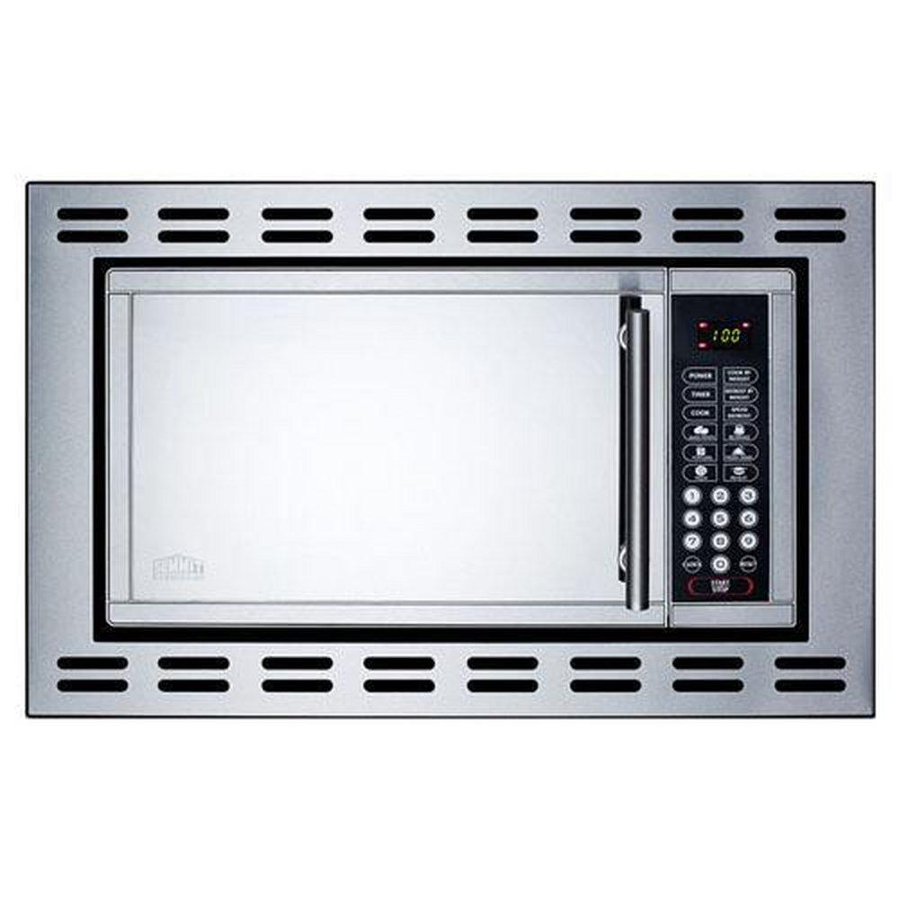 Summit Appliance Stainless Steel 15-13/100 in. 0.9 cu. ft. 900 W Built-In Microwave 