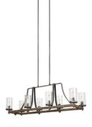 Visual Comfort & Co. Studio Distressed Weathered Oak/Slate Grey Metal 480W 8-Light Medium E-26 Chandelier 