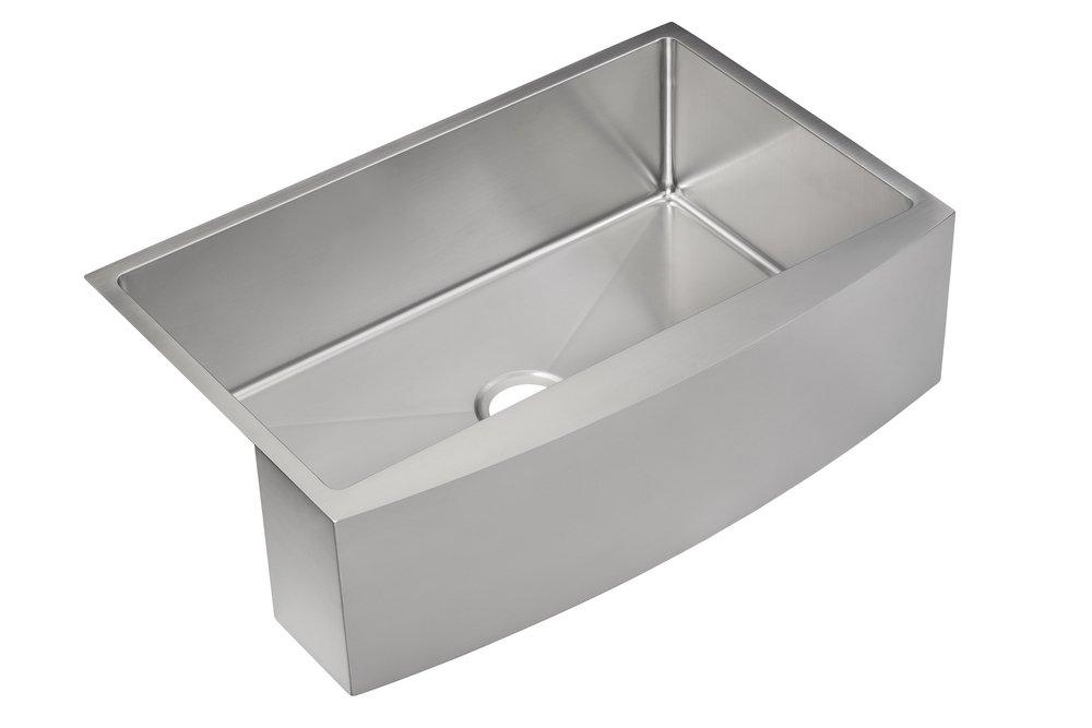 PROFLO&reg; Stainless Steel 33 x 22 in. Stainless Steel Single Bowl Farmhouse Kitchen Sink with Sound Dampening 