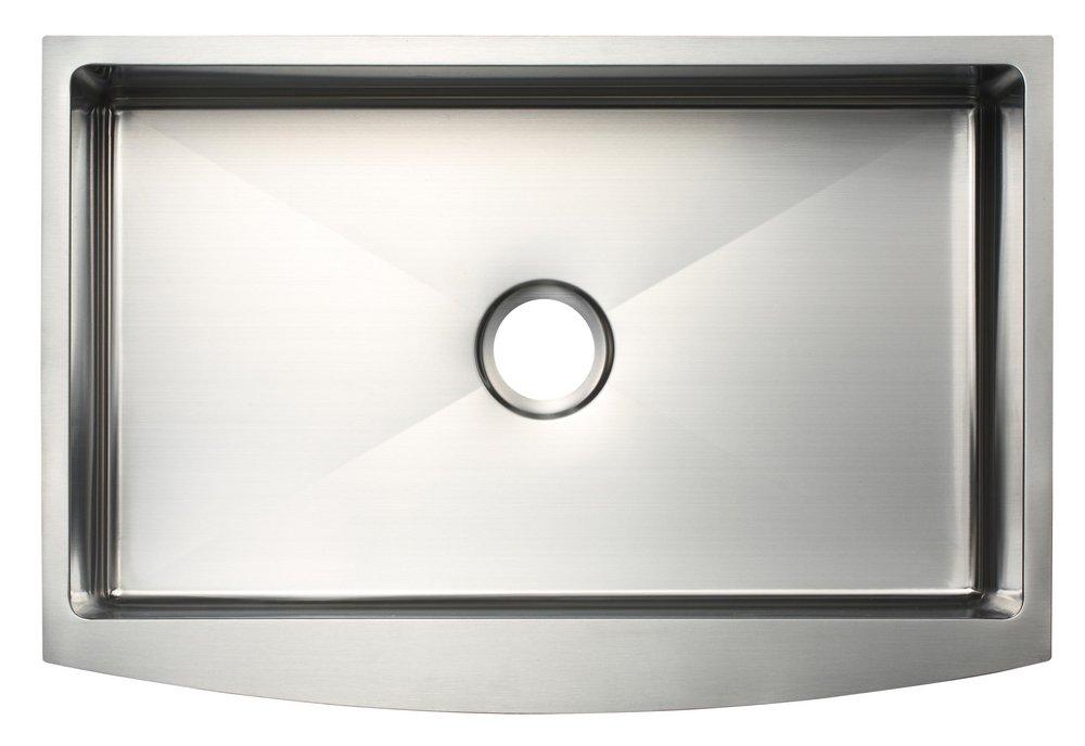 PROFLO&reg; Stainless Steel 33 x 22 in. Stainless Steel Single Bowl Farmhouse Kitchen Sink with Sound Dampening 