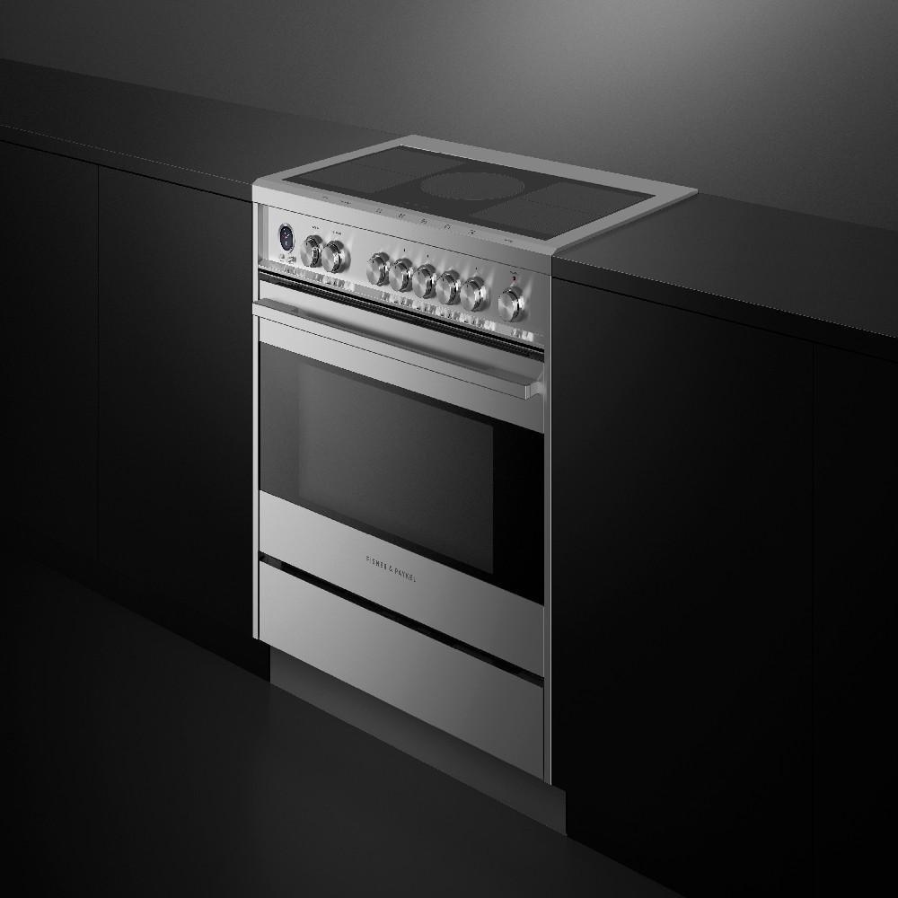 Fisher & Paykel Stainless Steel/Black 35-7/8 in. Electric 5-Burner Smoothtop Freestanding Range 