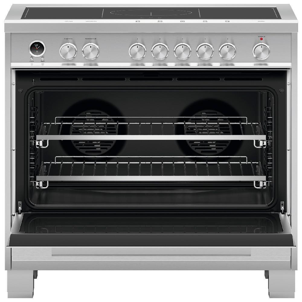 Fisher & Paykel Stainless Steel/Black 35-7/8 in. Electric 5-Burner Smoothtop Freestanding Range 