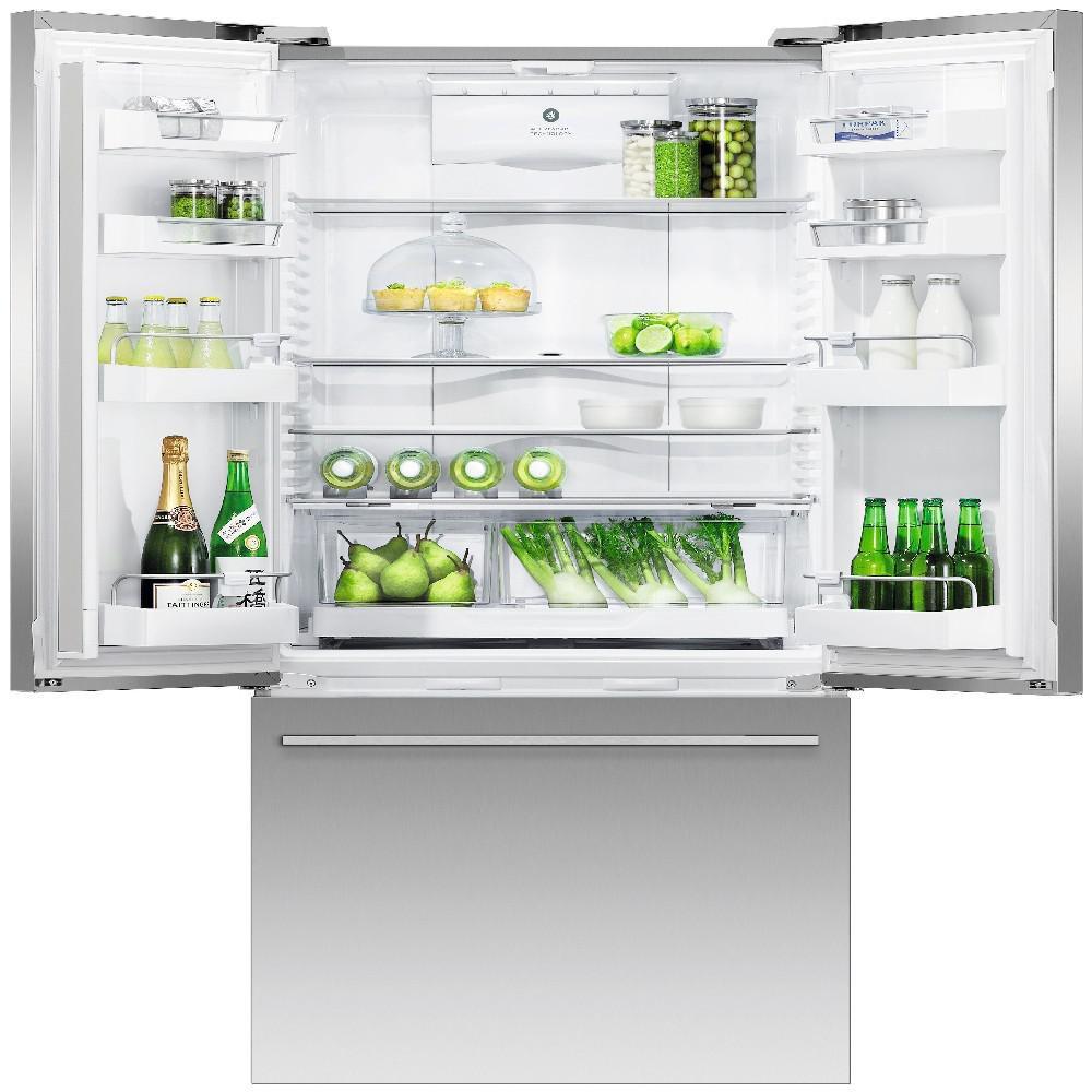 Fisher & Paykel Stainless Steel 31-3/32 in. 12.1 cu. ft. Counter Depth and French Door Refrigerator 