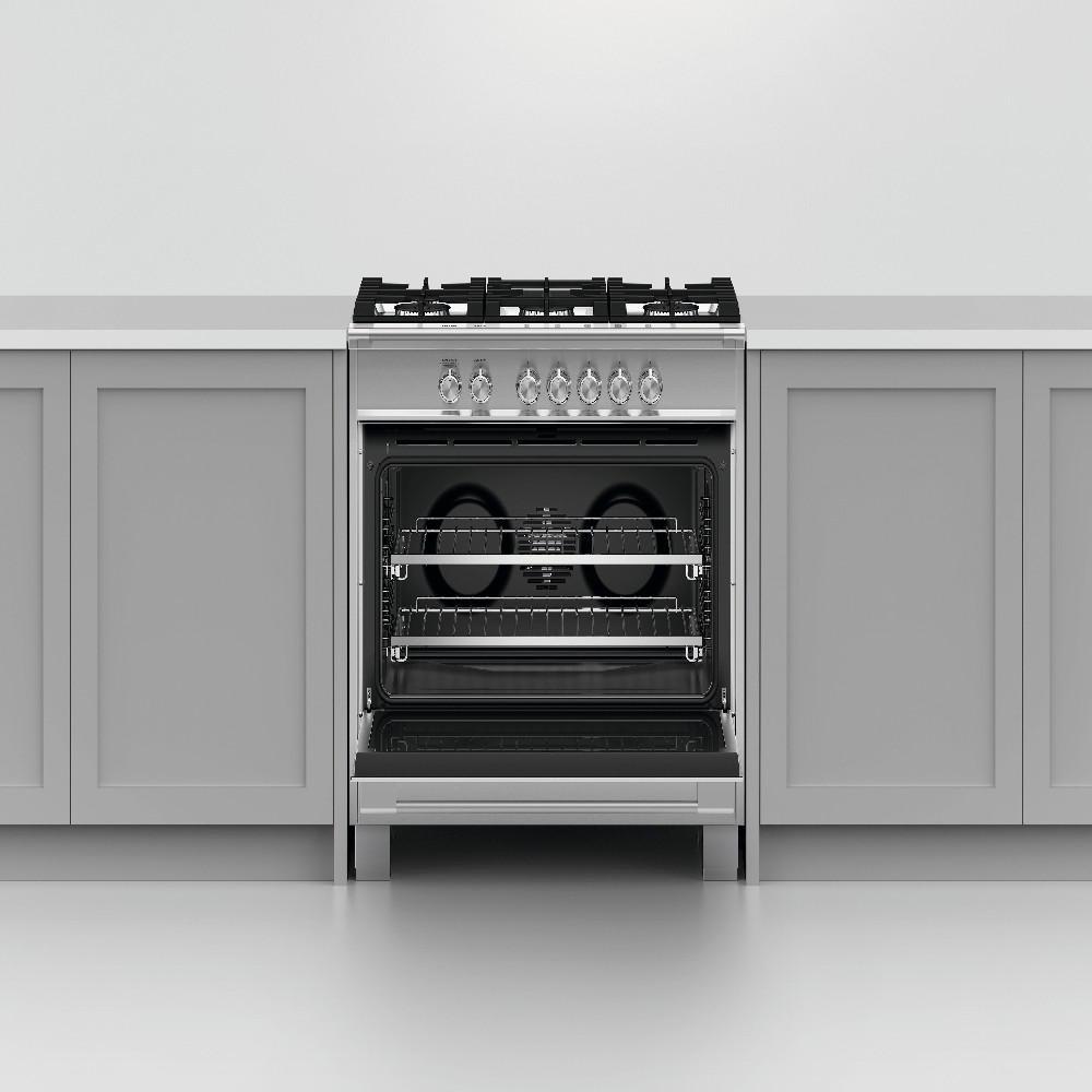 Fisher & Paykel Stainless Steel 35-7/8 in. Gas 5-Burner Sealed Freestanding Range 