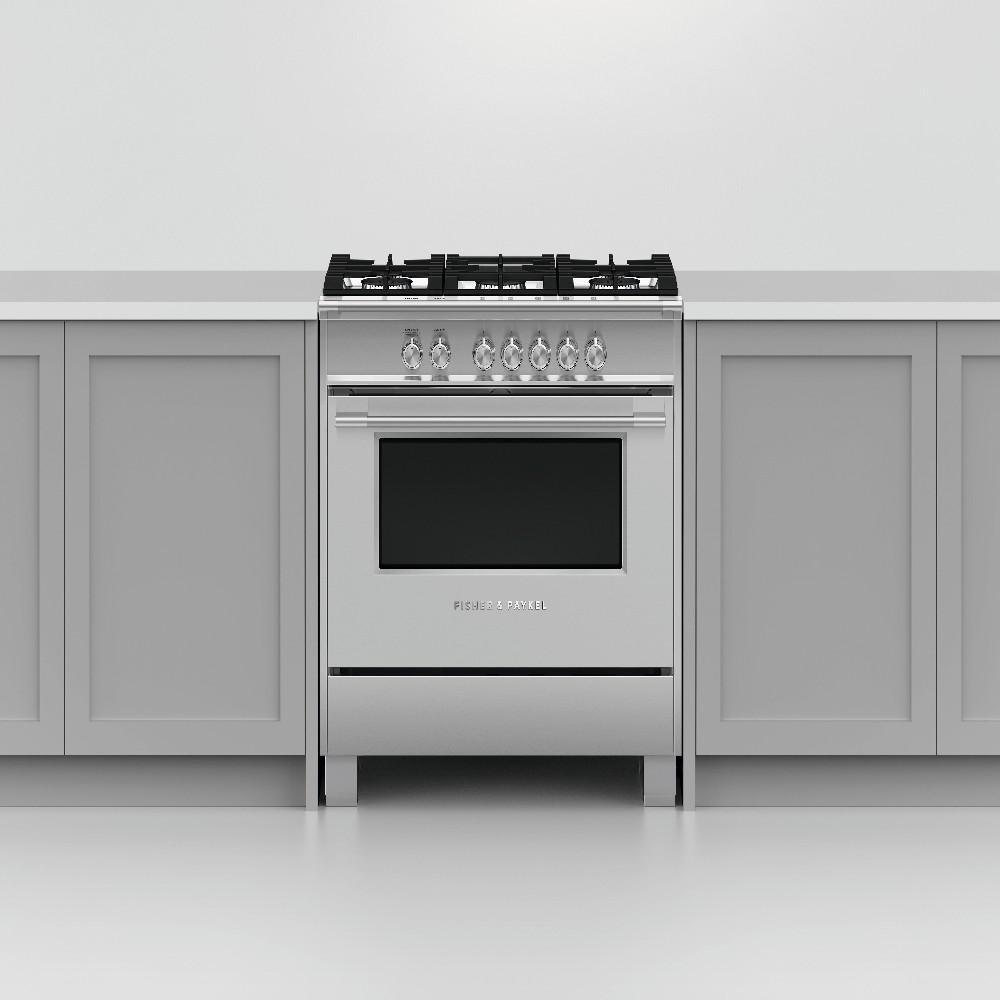 Fisher & Paykel Stainless Steel 35-7/8 in. Gas 5-Burner Sealed Freestanding Range 