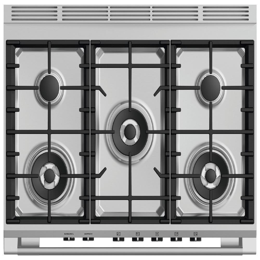 Fisher & Paykel Stainless Steel 35-7/8 in. Gas 5-Burner Sealed Freestanding Range 
